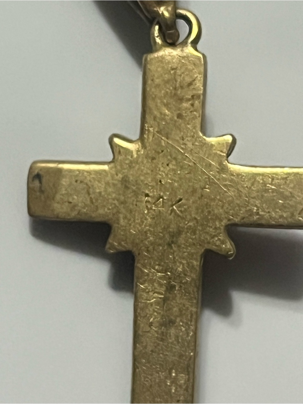 Gold (14k) Crucifix Pendant Necklace - Elegant Religious Jewelry - Picture 3 of 3